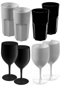 8 Glass Polycarbonate plastic Wine and Tumbler pack